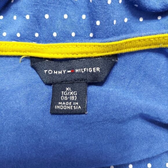Tommy Hilfiger Girl's Short Sleeve Embroidered Polka Dot A-line Dress - Picture 5 of 6